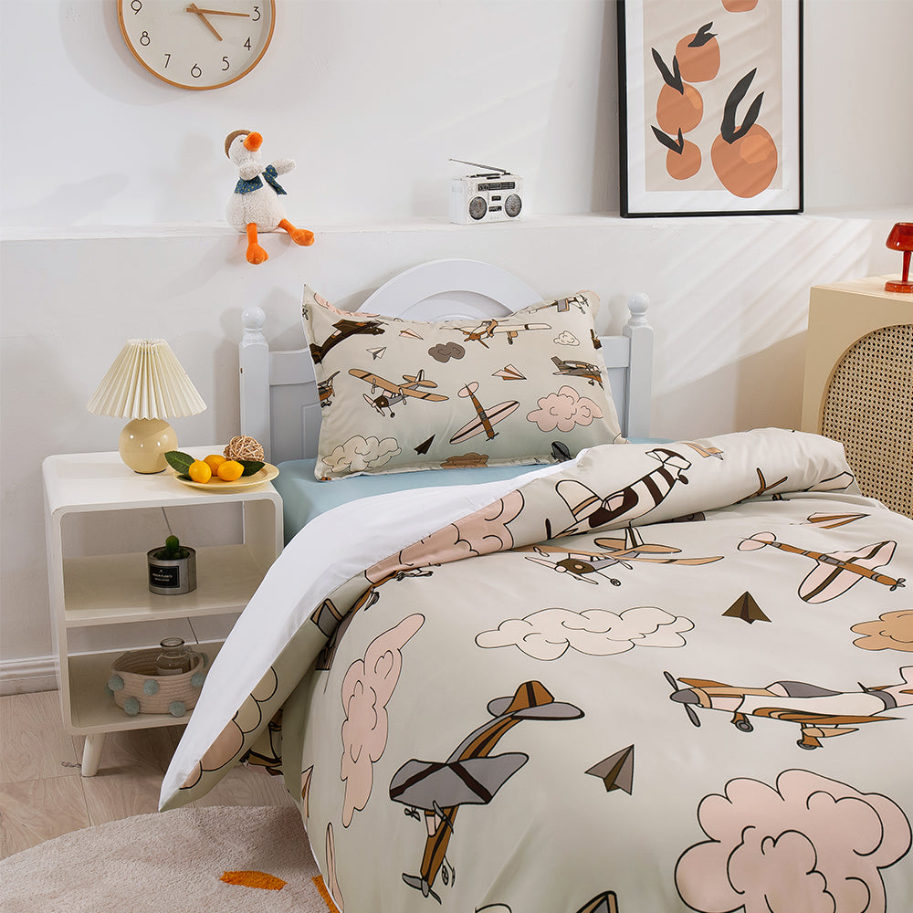 3D Airplane Clouds Retro Quilt Cover Set Bedding Set Duvet Cover Pillowcases 160