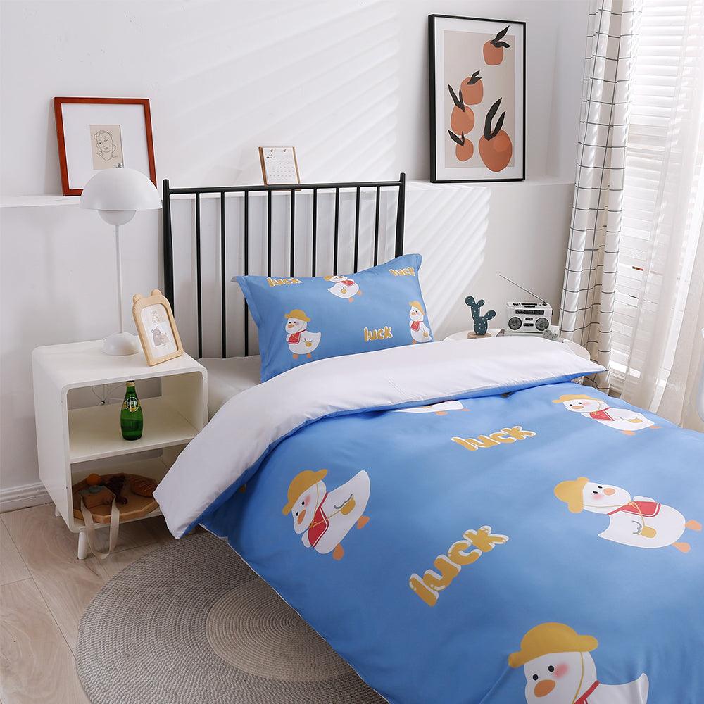 3D Cartoon Animal Blue Duck Quilt Cover Set Bedding Set Duvet Cover Pillowcases 179