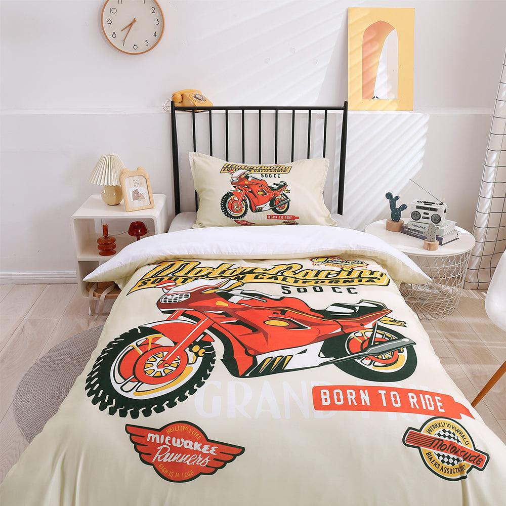 3D Cartoon Motorcycle Quilt Cover Set Bedding Set Duvet Cover Pillowcases 192