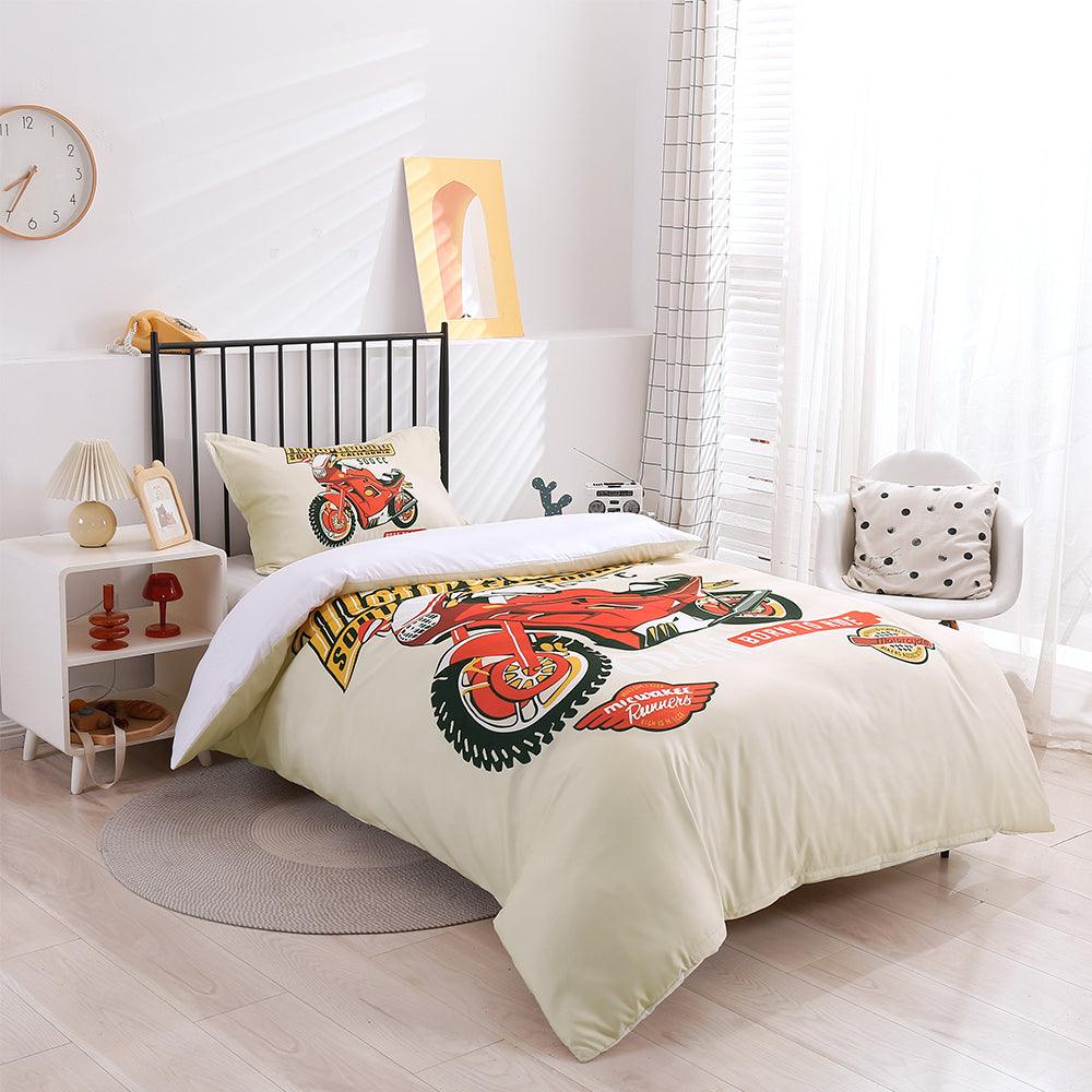 3D Cartoon Motorcycle Quilt Cover Set Bedding Set Duvet Cover Pillowcases 192