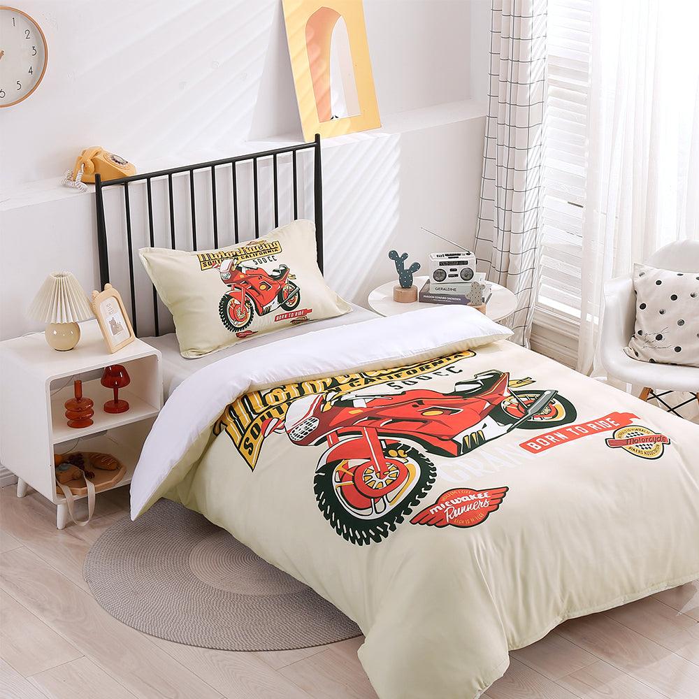 3D Cartoon Motorcycle Quilt Cover Set Bedding Set Duvet Cover Pillowcases 192