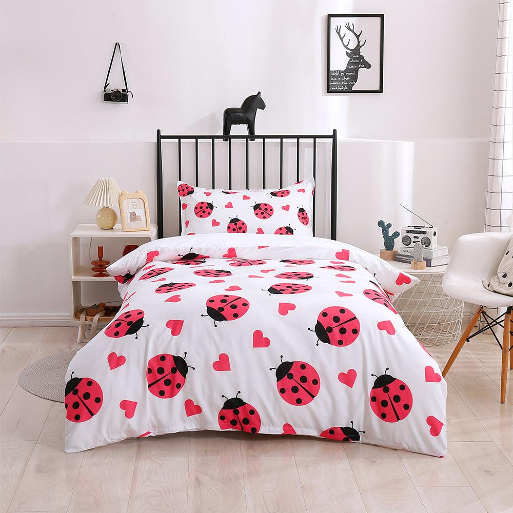 3D Cartoon Animal Ladybug Quilt Cover Set Bedding Set Duvet Cover Pillowcases 186