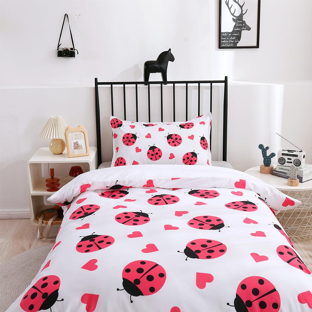 3D Cartoon Animal Ladybug Quilt Cover Set Bedding Set Duvet Cover Pillowcases 186