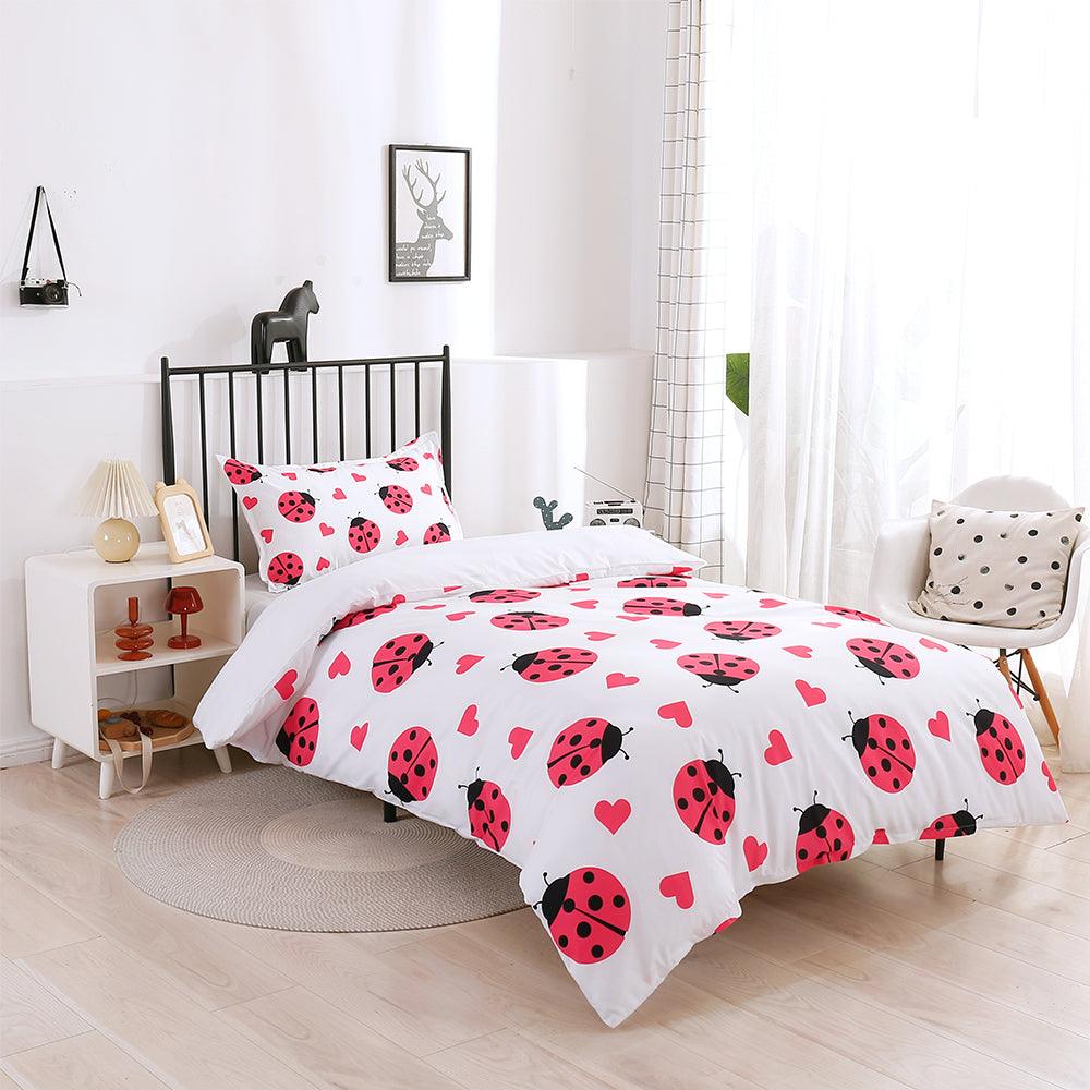 3D Cartoon Animal Ladybug Quilt Cover Set Bedding Set Duvet Cover Pillowcases 186