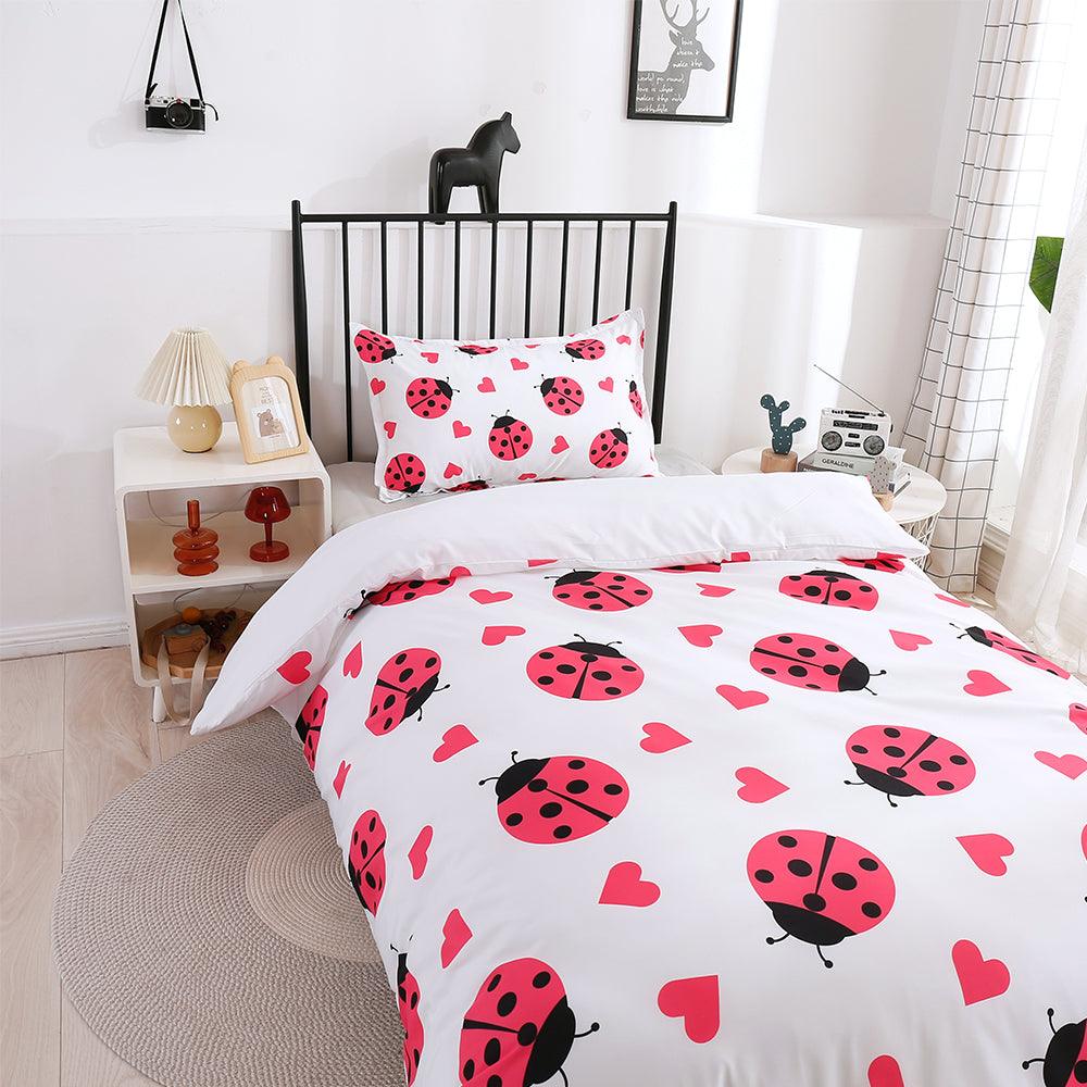 3D Cartoon Animal Ladybug Quilt Cover Set Bedding Set Duvet Cover Pillowcases 186
