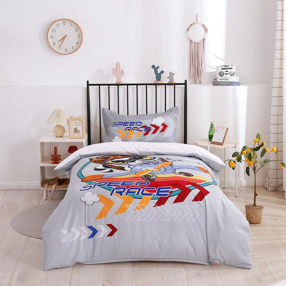 3D Cartoon Animal Speed Race Quilt Cover Set Bedding Set Duvet Cover Pillowcases 189