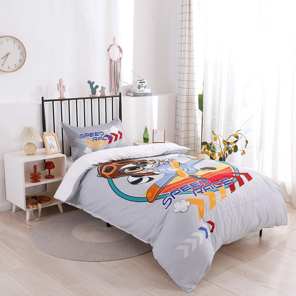 3D Cartoon Animal Speed Race Quilt Cover Set Bedding Set Duvet Cover Pillowcases 189