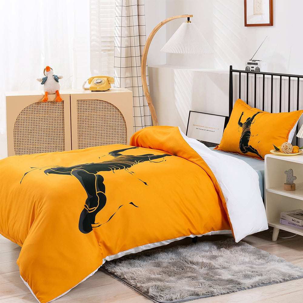 3D Basketball Slam Dunk Yellow Quilt Cover Set Bedding Set Duvet Cover Pillowcases 192