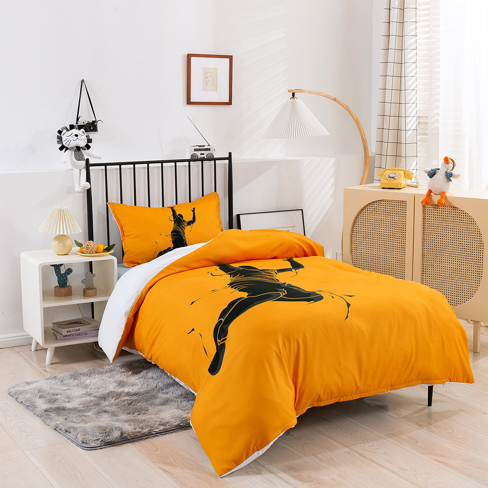 3D Basketball Slam Dunk Yellow Quilt Cover Set Bedding Set Duvet Cover Pillowcases 192