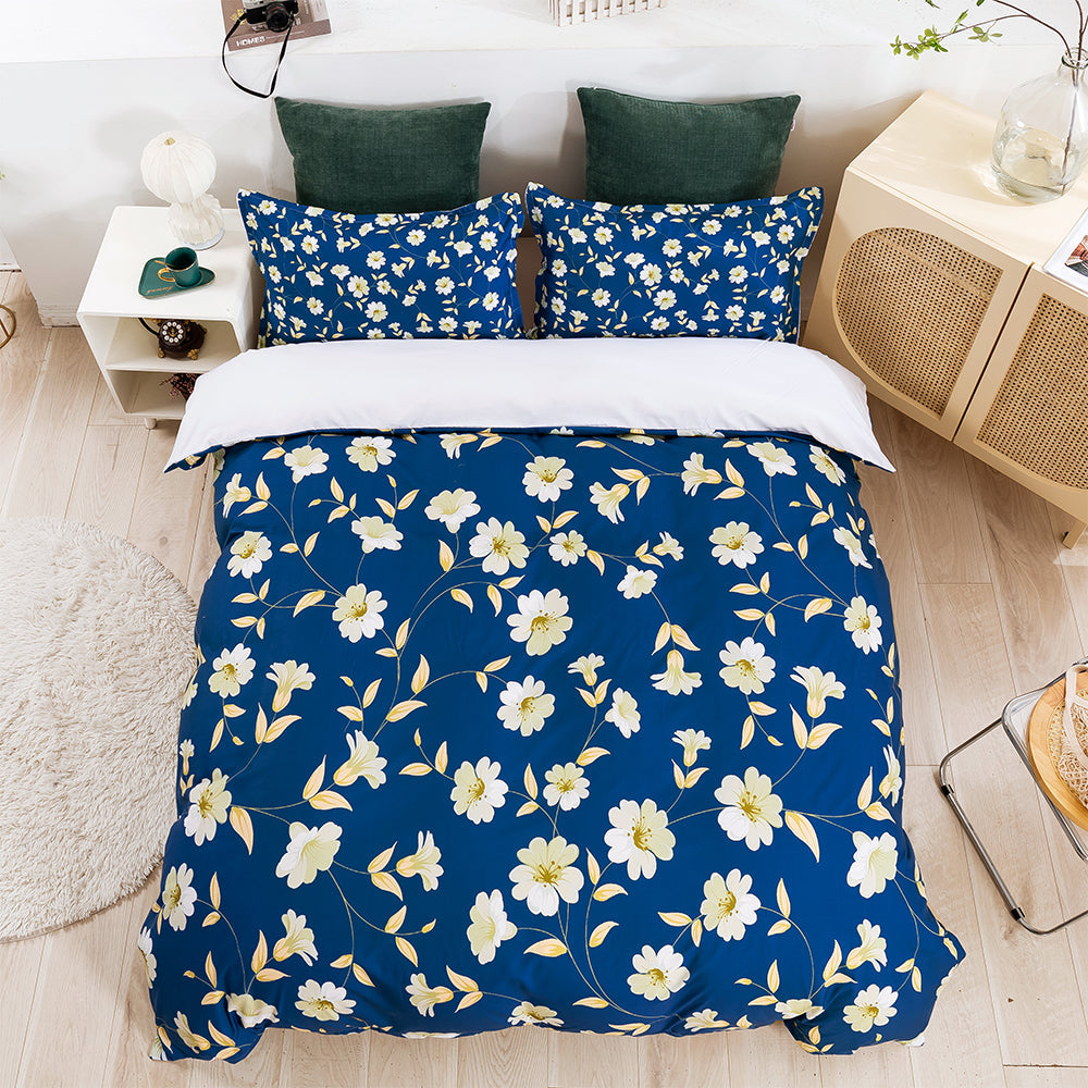3D Blue Daisy Floral Quilt Cover Set Bedding Set Duvet Cover Pillowcases 627