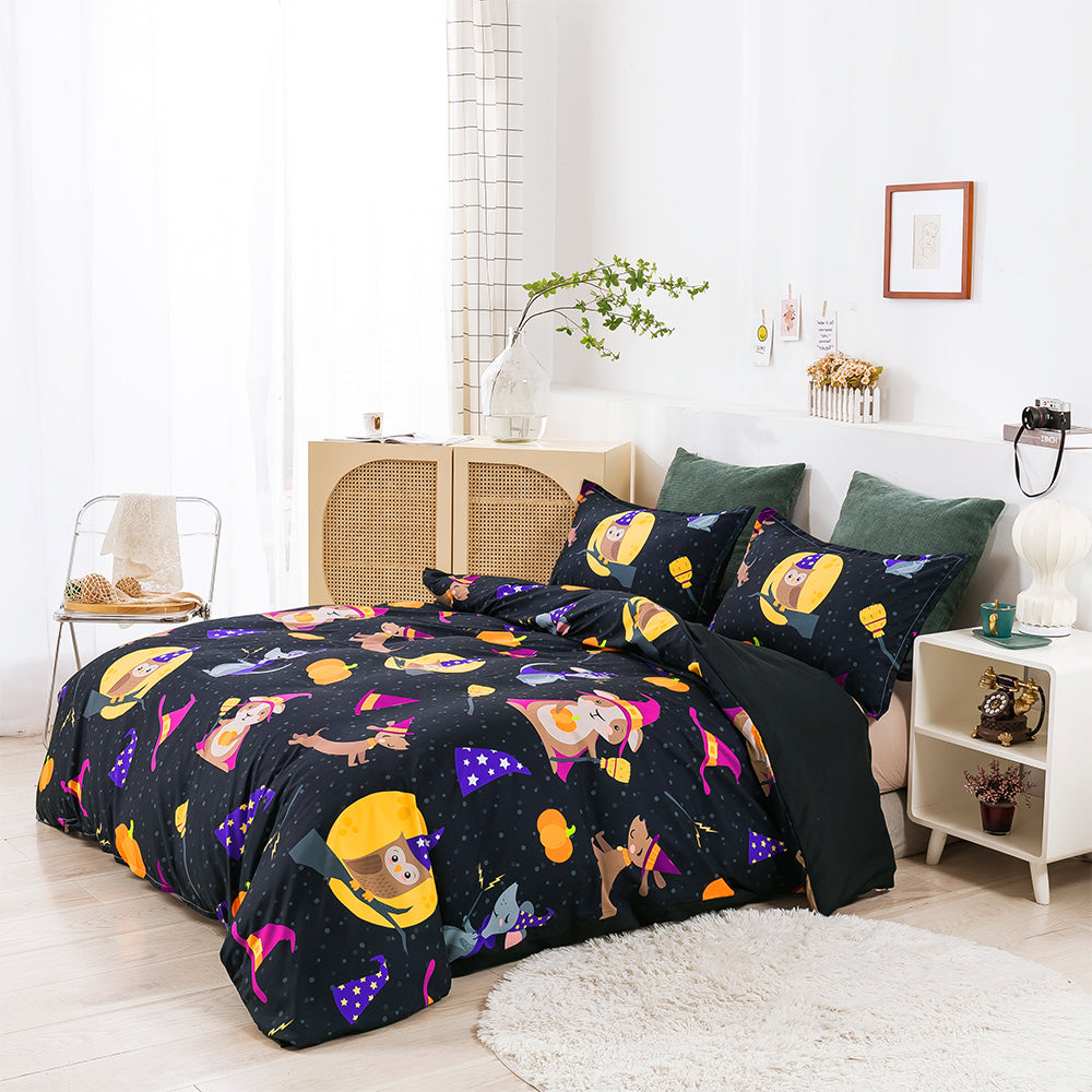 3D All Hallows' Day Pumpkin Deer Ghost Owl Quilt Cover Set Bedding Set Duvet Cover Pillowcases 635