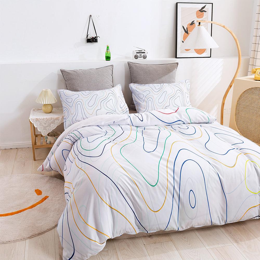 3D Abstract Color Geometry Quilt Cover Set Bedding Set Duvet Cover Pillowcases 278