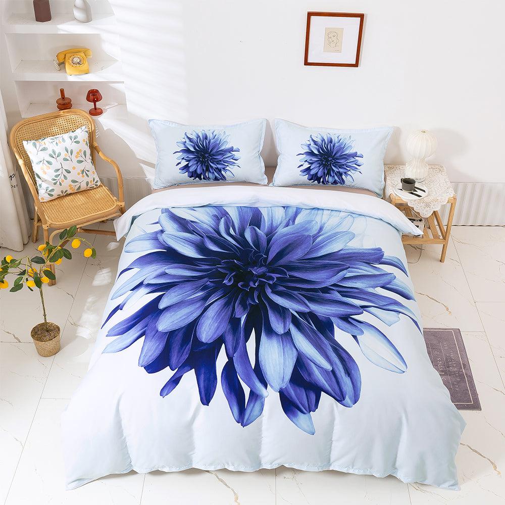 3D Blue Floral Quilt Cover Set Bedding Set Duvet Cover Pillowcases 42