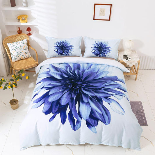 3D Blue Floral Quilt Cover Set Bedding Set Duvet Cover Pillowcases 42