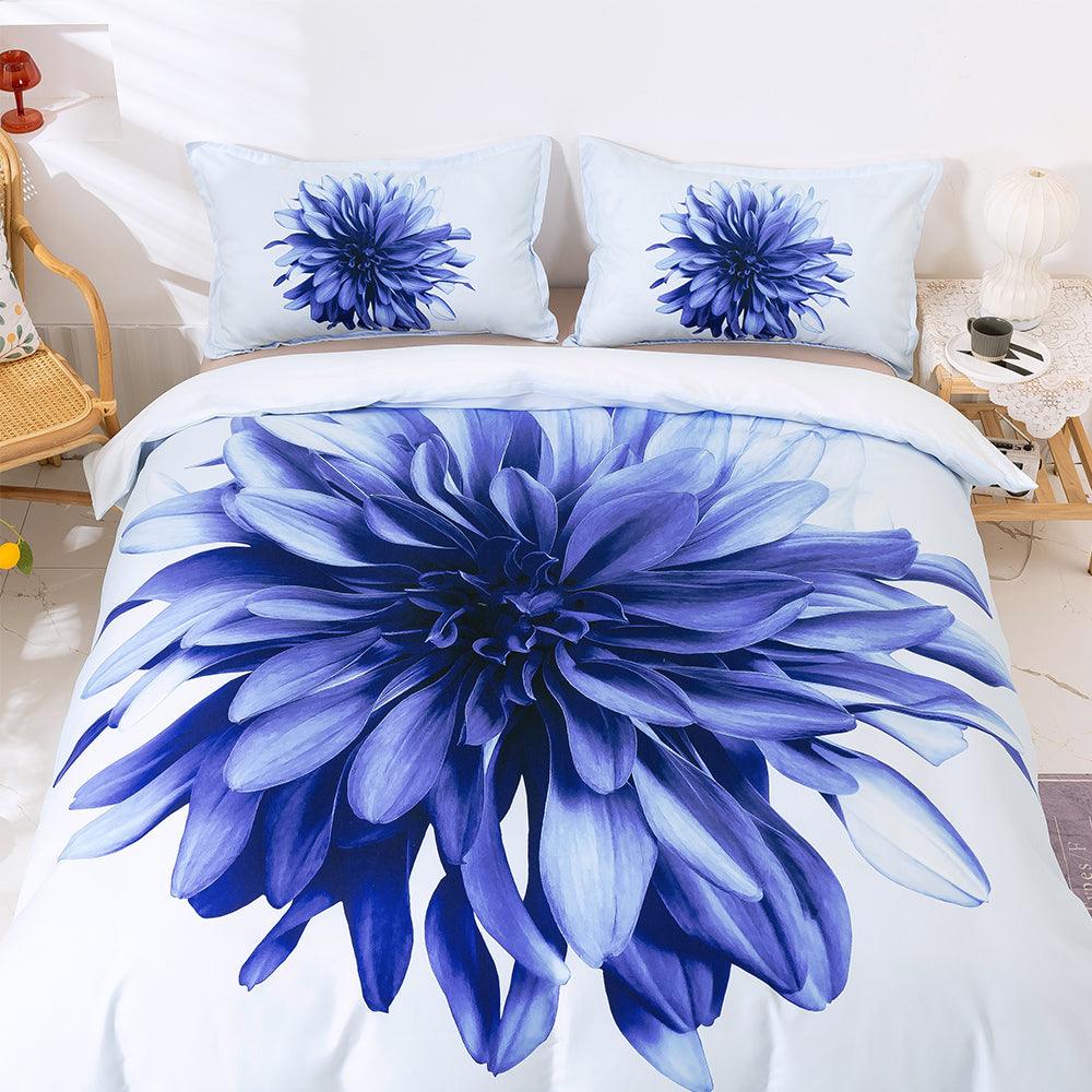 3D Blue Floral Quilt Cover Set Bedding Set Duvet Cover Pillowcases 42