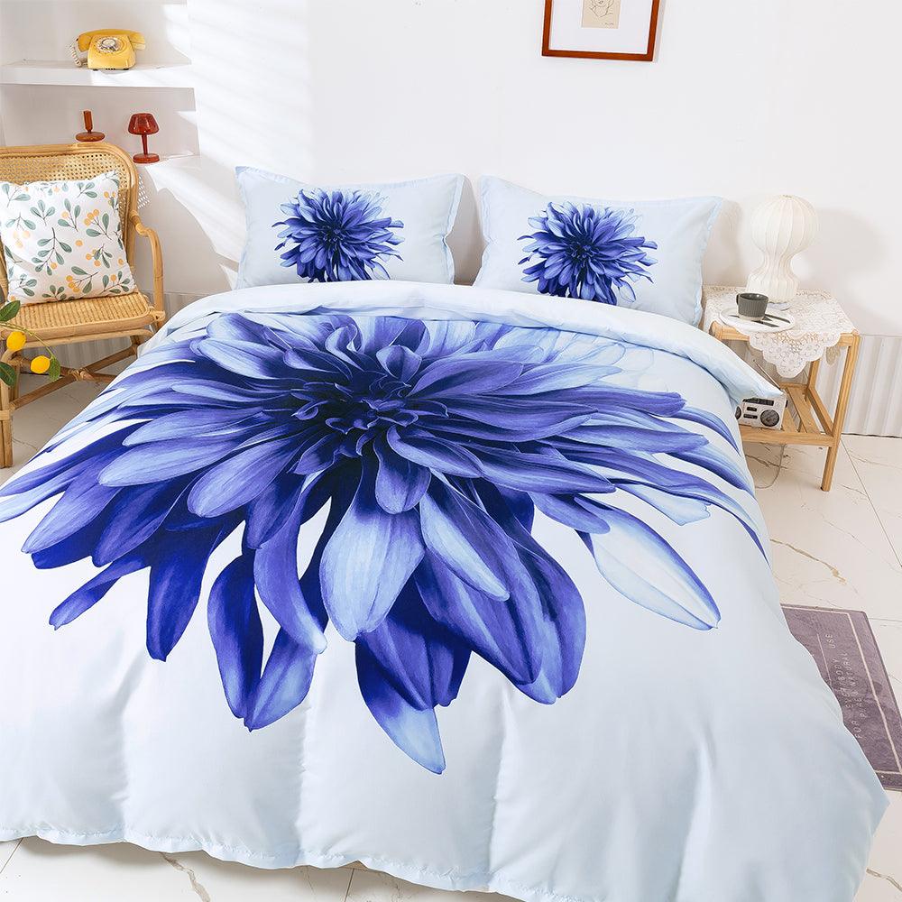 3D Blue Floral Quilt Cover Set Bedding Set Duvet Cover Pillowcases 42