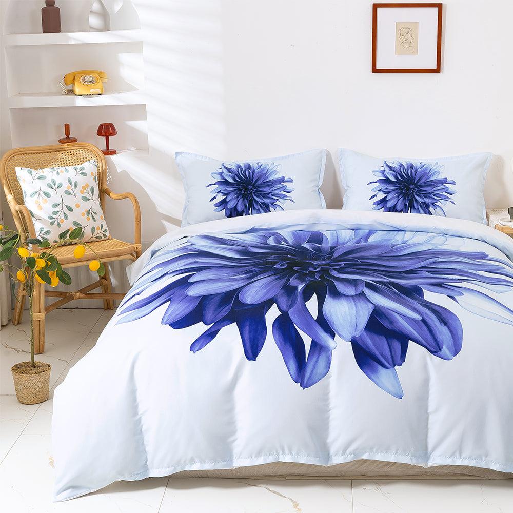 3D Blue Floral Quilt Cover Set Bedding Set Duvet Cover Pillowcases 42