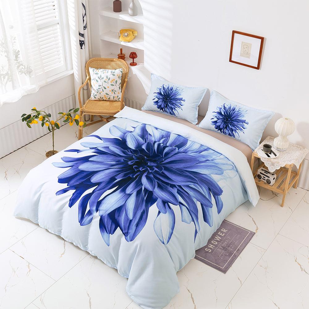 3D Blue Floral Quilt Cover Set Bedding Set Duvet Cover Pillowcases 42