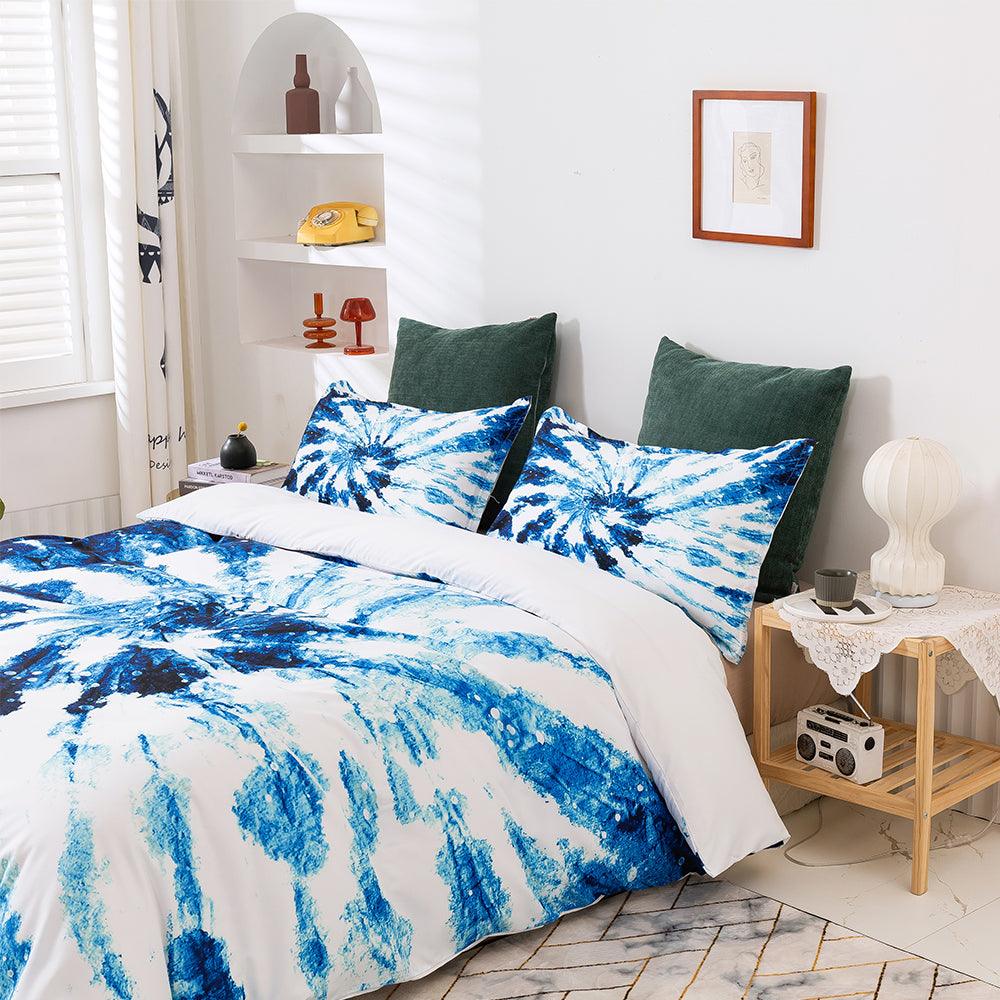 3D Blue Tie Dye Quilt Cover Set Bedding Set Duvet Cover Pillowcases 43