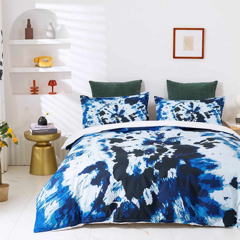 3D Blue Tie Dye Quilt Cover Set Bedding Set Duvet Cover Pillowcases 44