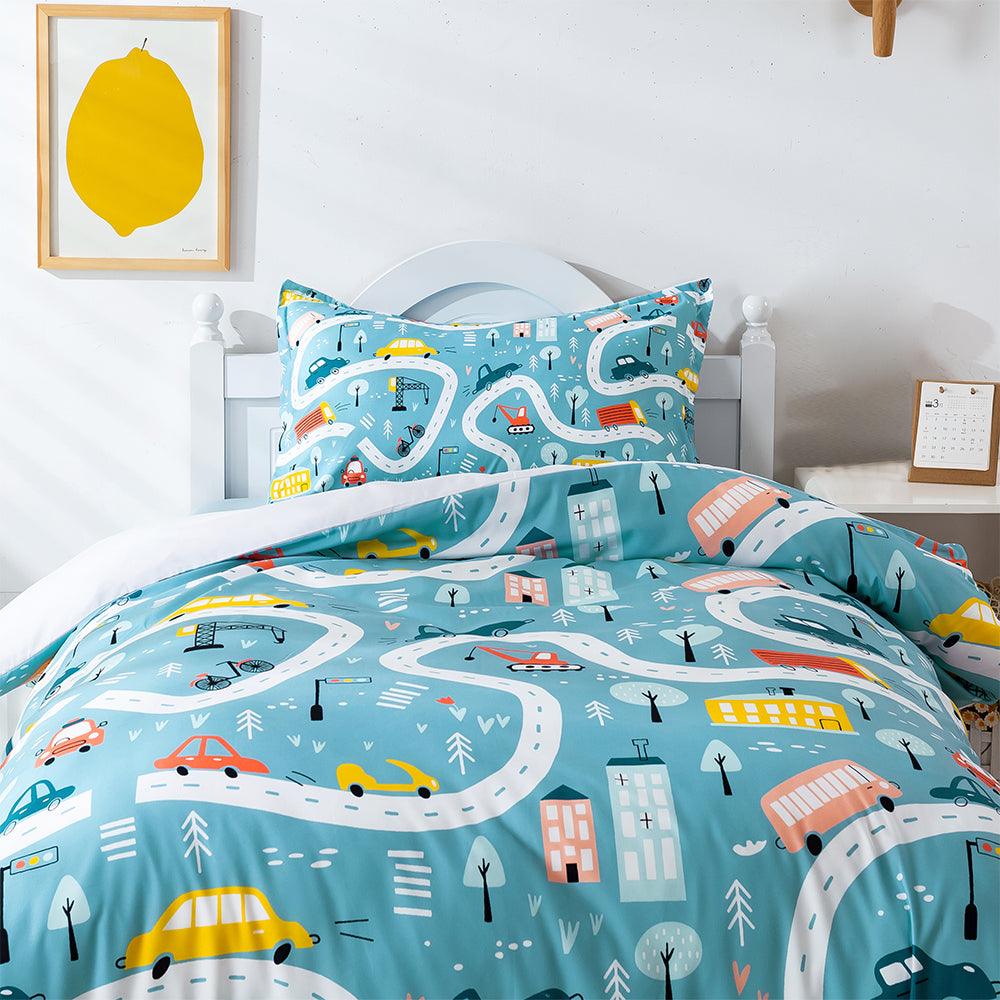 3D Cartoon Car Traffic Highway Quilt Cover Set Bedding Set Duvet Cover Pillowcases 28