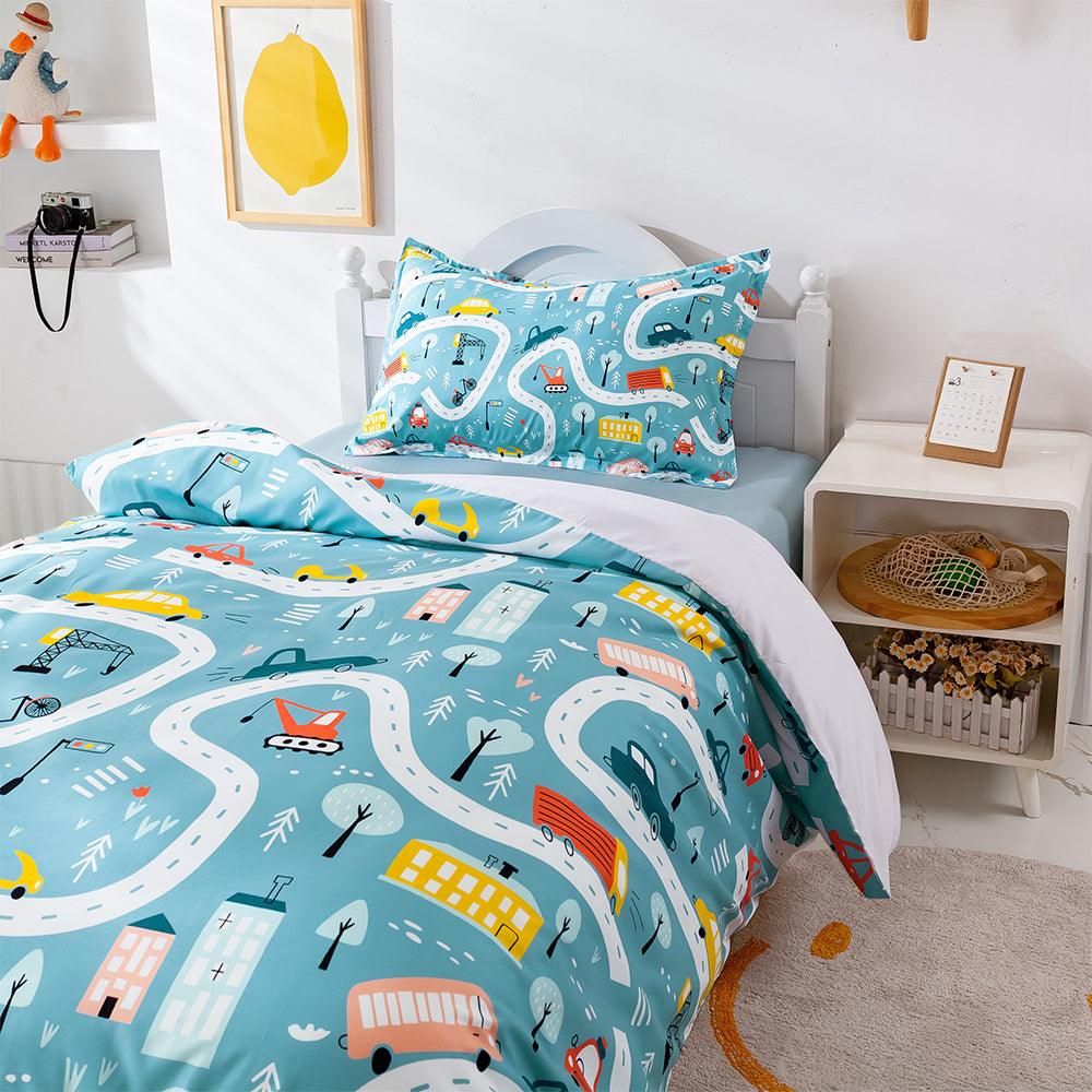 3D Cartoon Car Traffic Highway Quilt Cover Set Bedding Set Duvet Cover Pillowcases 28
