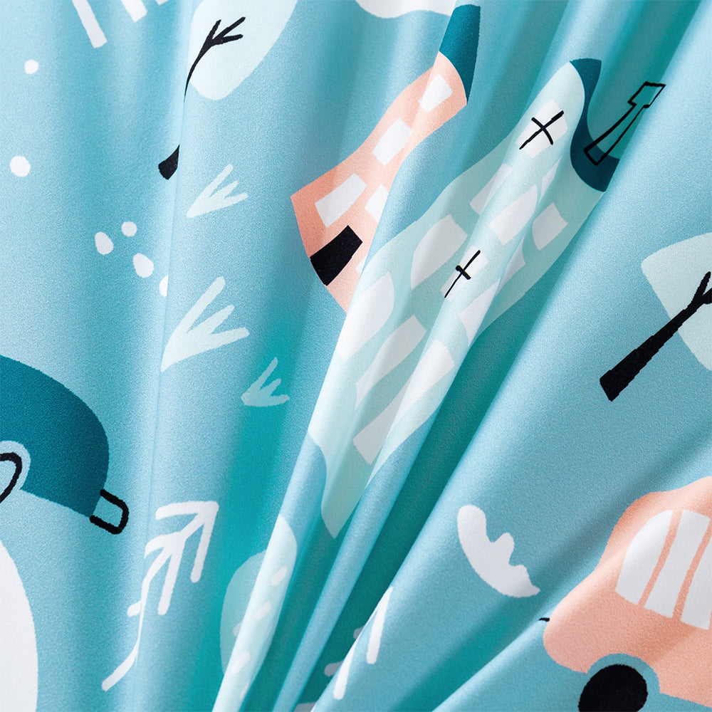 3D Blue Cartoon Car Road Quilt Cover Set Bedding Set Duvet Cover Pillowcases 454