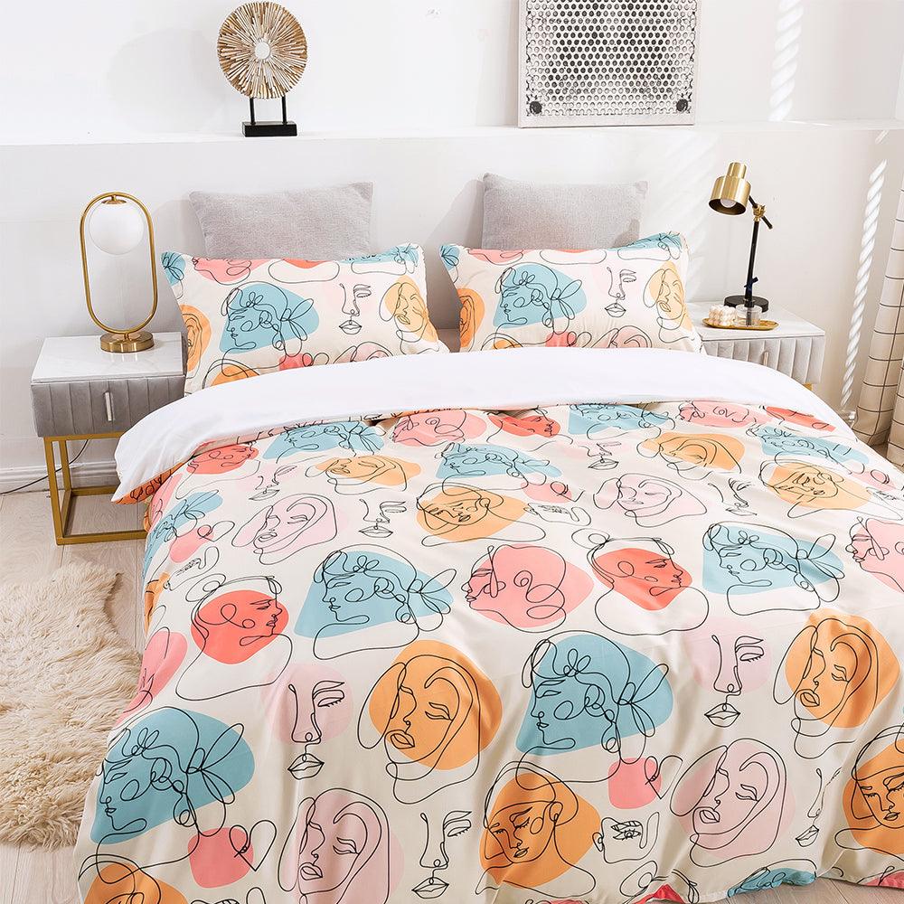 3D Cartoon Color Comic Face Quilt Cover Set Bedding Set Duvet Cover Pillowcases 280