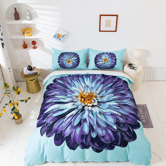 3D Blue Floral Quilt Cover Set Bedding Set Duvet Cover Pillowcases 53
