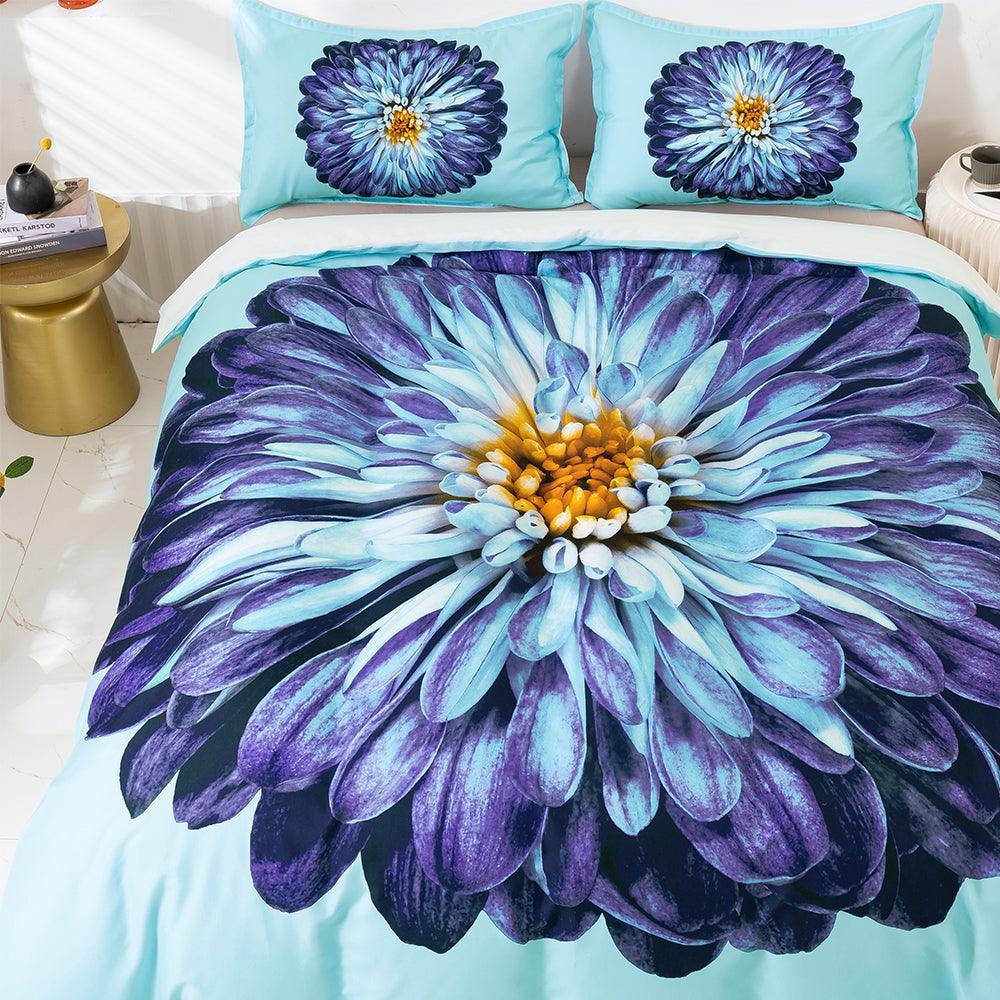 3D Blue Floral Quilt Cover Set Bedding Set Duvet Cover Pillowcases 53