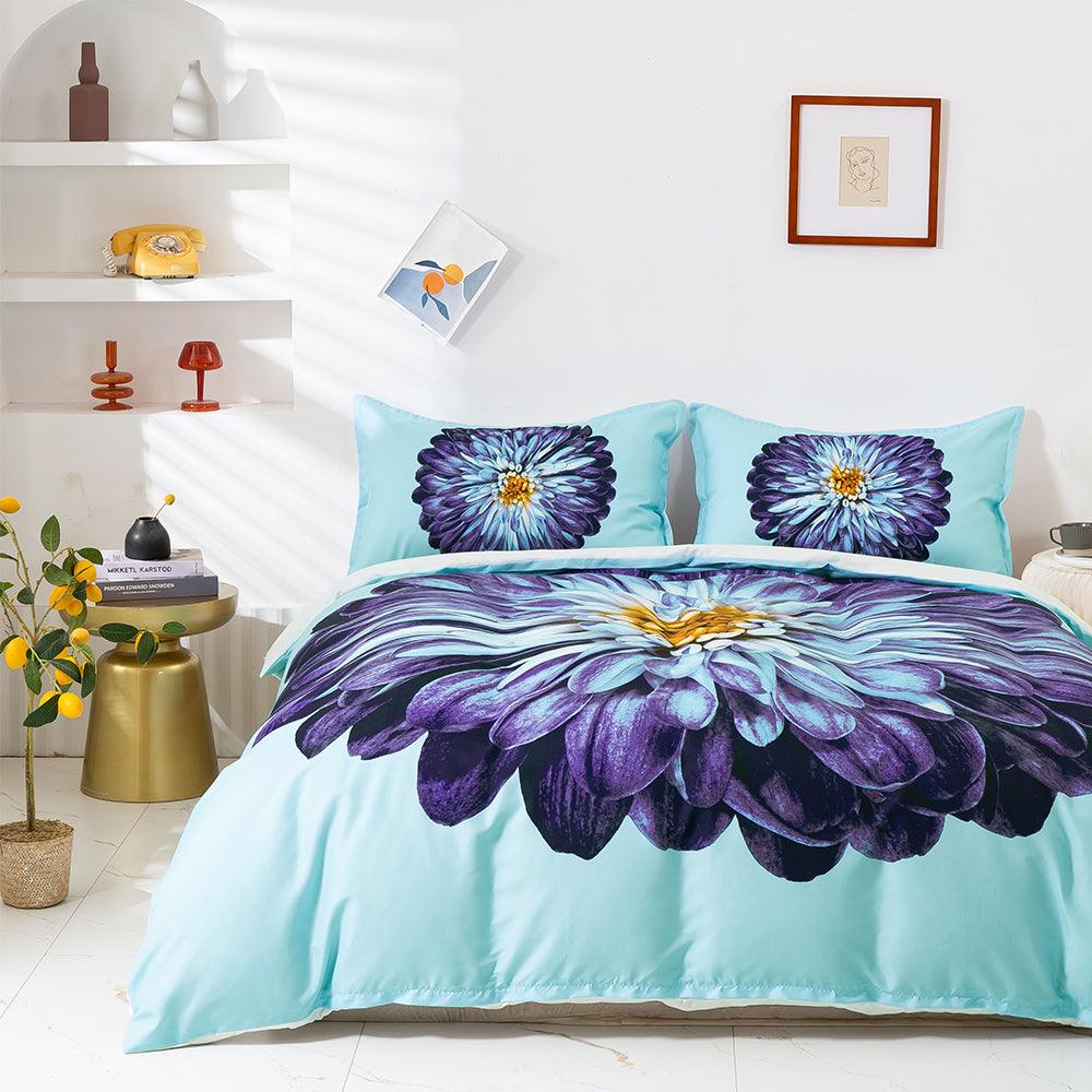 3D Blue Floral Quilt Cover Set Bedding Set Duvet Cover Pillowcases 53