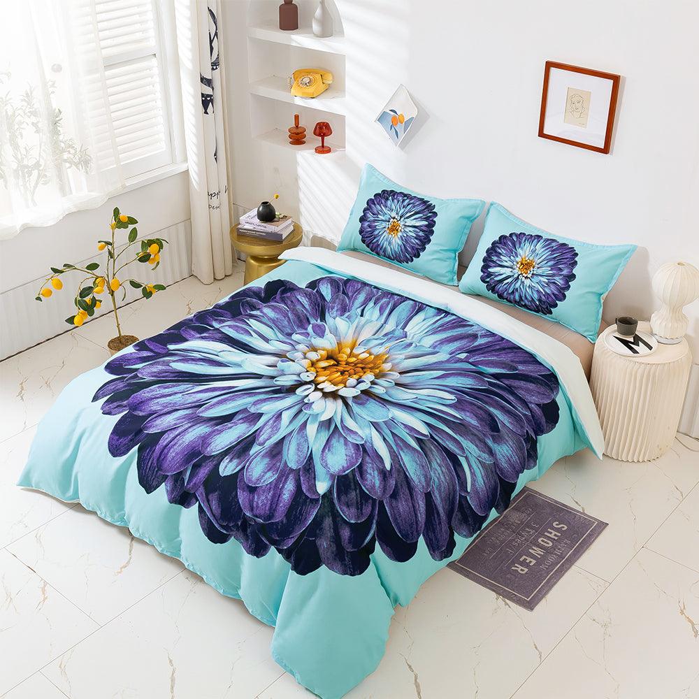3D Blue Floral Quilt Cover Set Bedding Set Duvet Cover Pillowcases 53