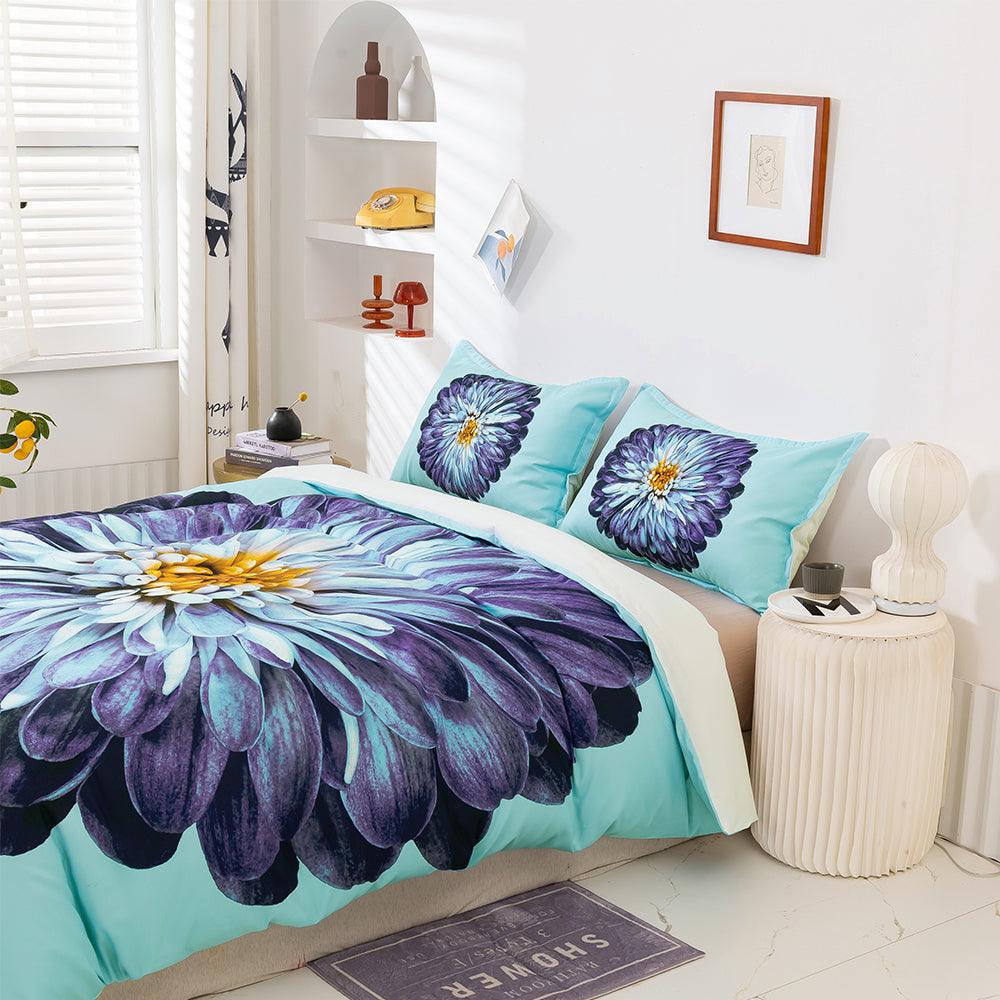 3D Blue Floral Quilt Cover Set Bedding Set Duvet Cover Pillowcases 53