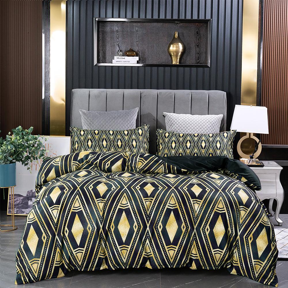 3D Abstract Black Geometry Quilt Cover Set Bedding Set Duvet Cover Pillowcases 172