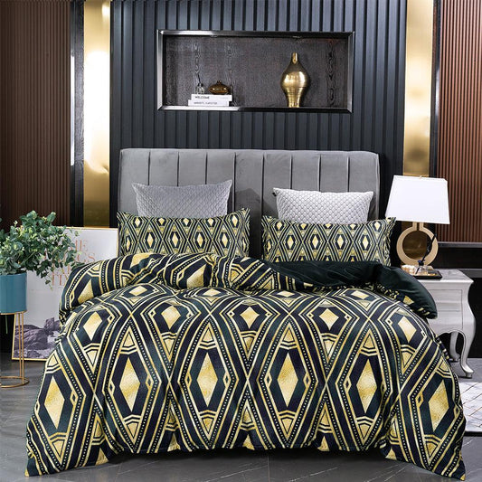 3D Abstract Black Geometry Quilt Cover Set Bedding Set Duvet Cover Pillowcases 172