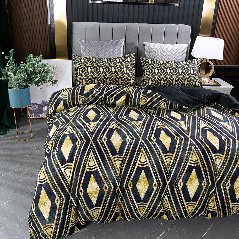 3D Abstract Black Geometry Quilt Cover Set Bedding Set Duvet Cover Pillowcases 172