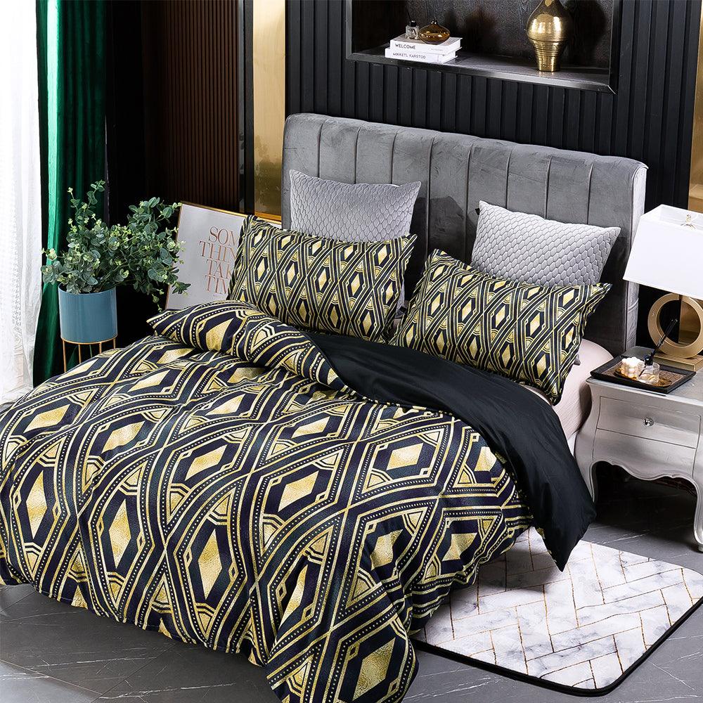 3D Abstract Black Geometry Quilt Cover Set Bedding Set Duvet Cover Pillowcases 172