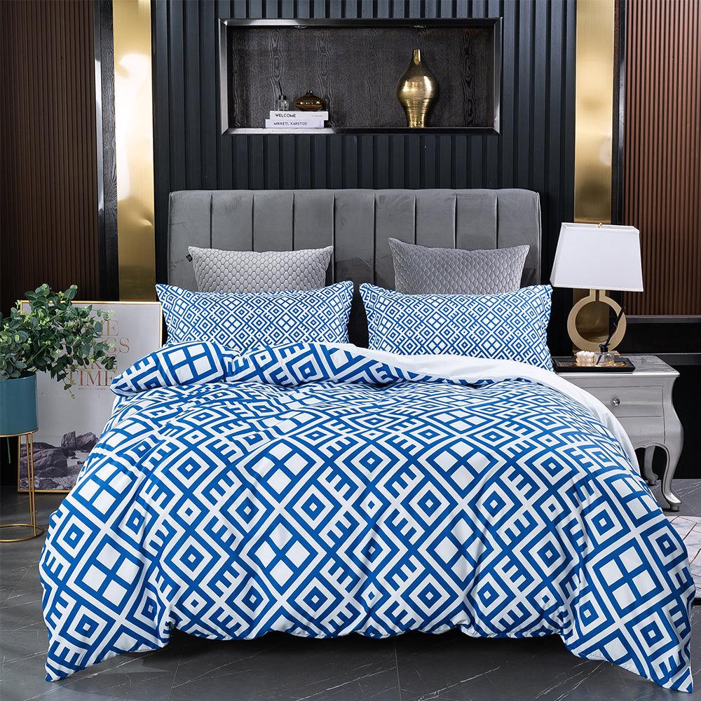 3D Abstract Blue Geometry Quilt Cover Set Bedding Set Duvet Cover Pillowcases 174