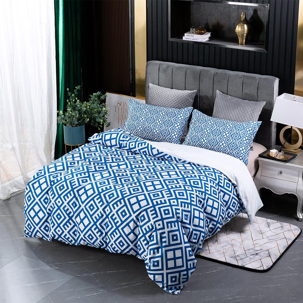 3D Abstract Blue Geometry Quilt Cover Set Bedding Set Duvet Cover Pillowcases 174