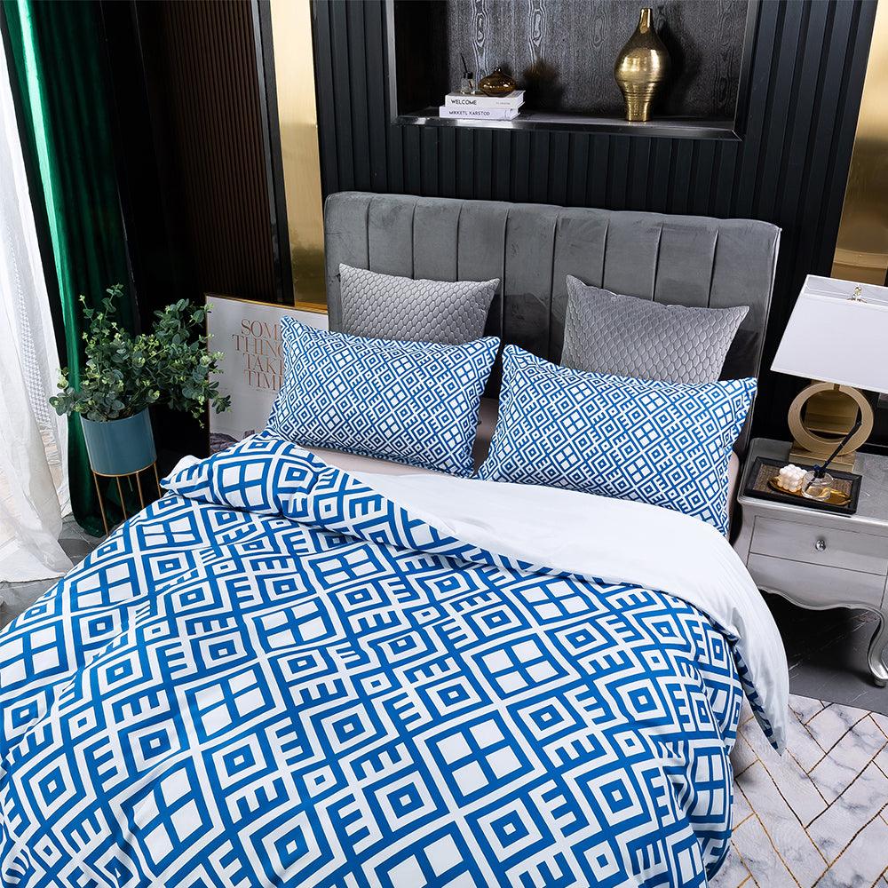 3D Abstract Blue Geometry Quilt Cover Set Bedding Set Duvet Cover Pillowcases 174