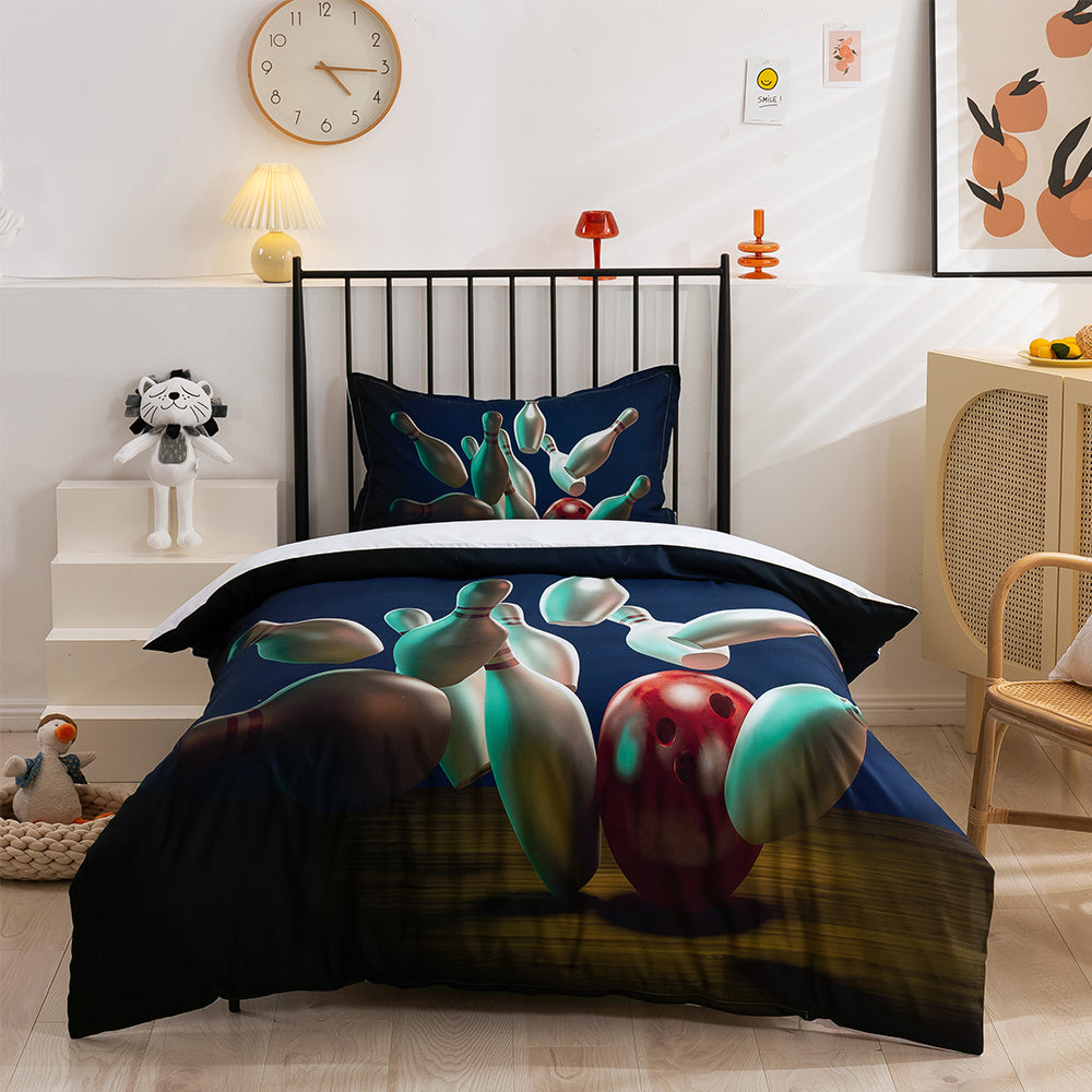3D Bowling Quilt Cover Set Bedding Set Duvet Cover Pillowcases 140