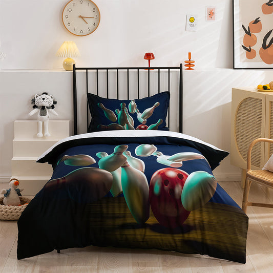 3D Bowling Quilt Cover Set Bedding Set Duvet Cover Pillowcases 140