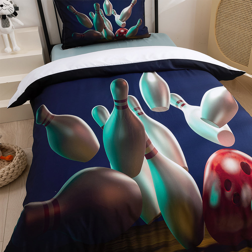 3D Bowling Quilt Cover Set Bedding Set Duvet Cover Pillowcases 140