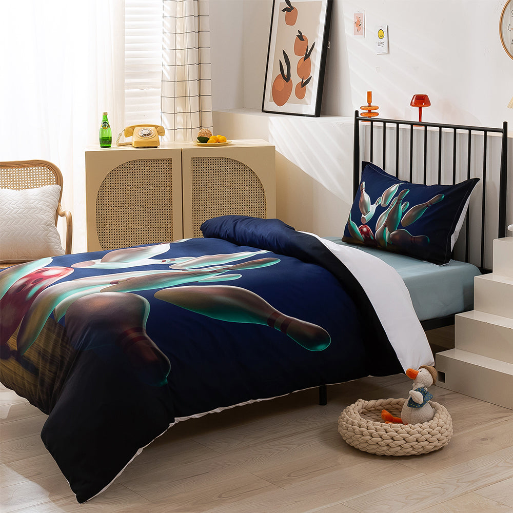 3D Bowling Quilt Cover Set Bedding Set Duvet Cover Pillowcases 140