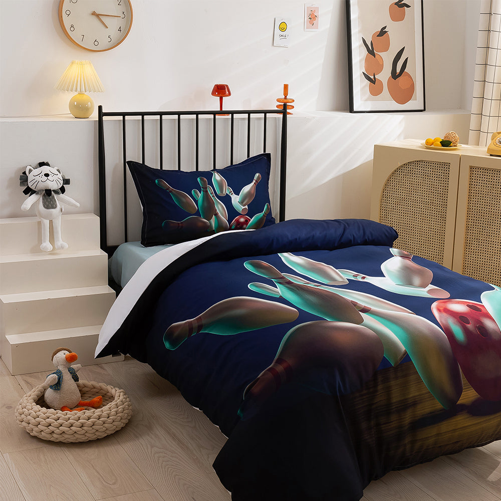 3D Bowling Quilt Cover Set Bedding Set Duvet Cover Pillowcases 140