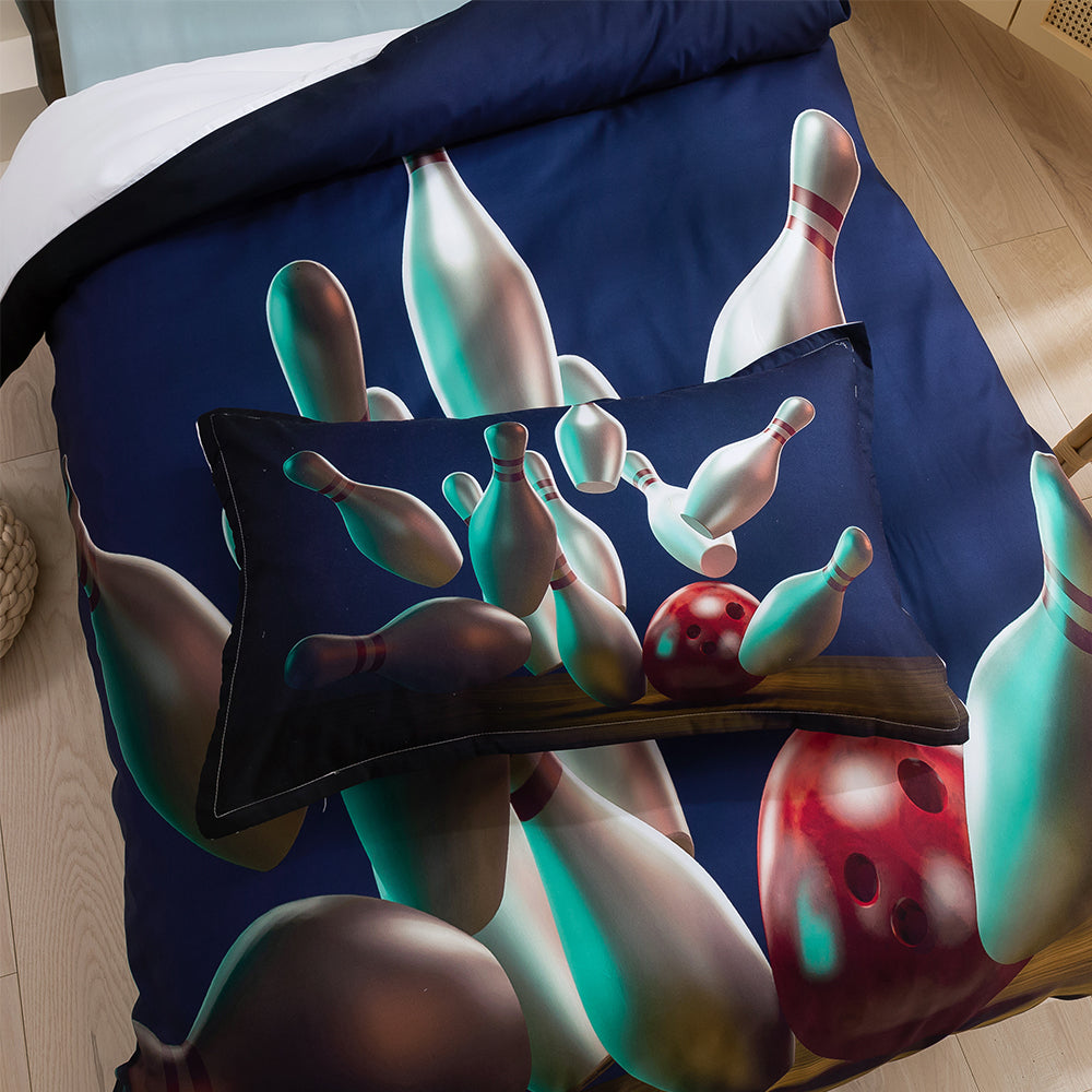 3D Bowling Quilt Cover Set Bedding Set Duvet Cover Pillowcases 140