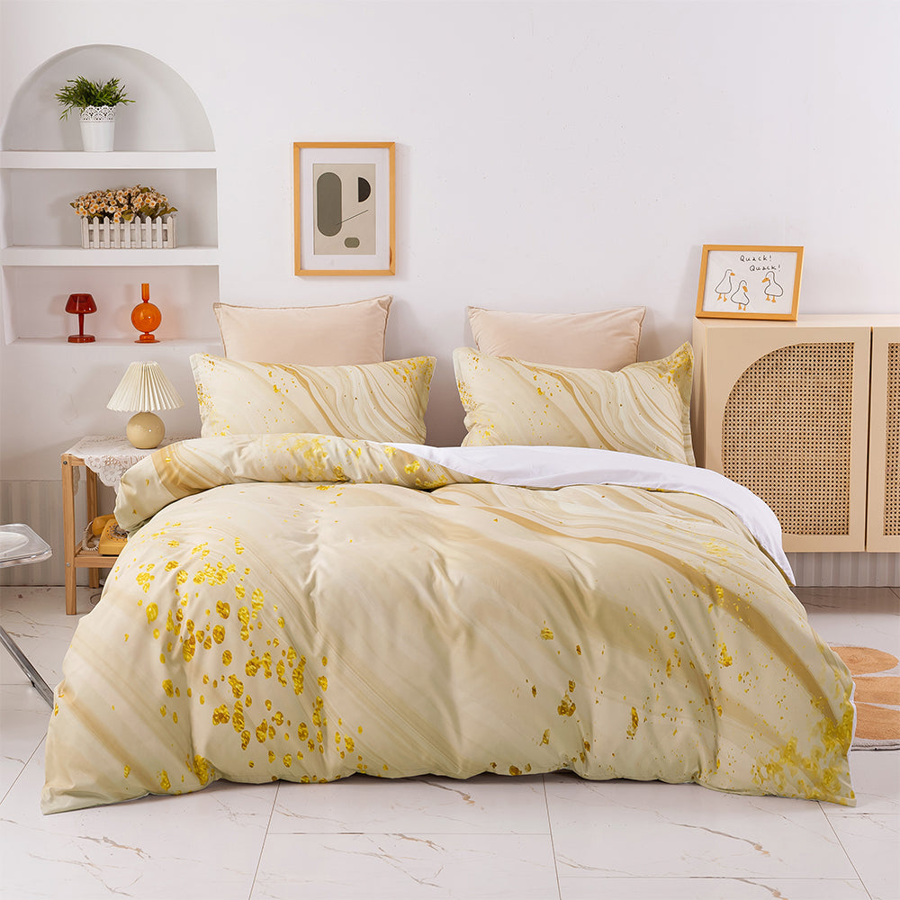 3D Beige Marble Abstract Quilt Cover Set Bedding Set Duvet Cover Pillowcases 398