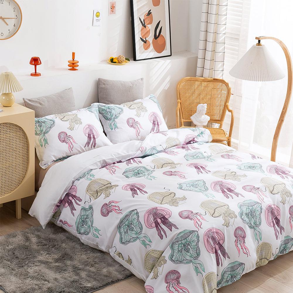 3D Cartoon Jellyfish Pattern Quilt Cover Set Bedding Set Duvet Cover Pillowcases 290