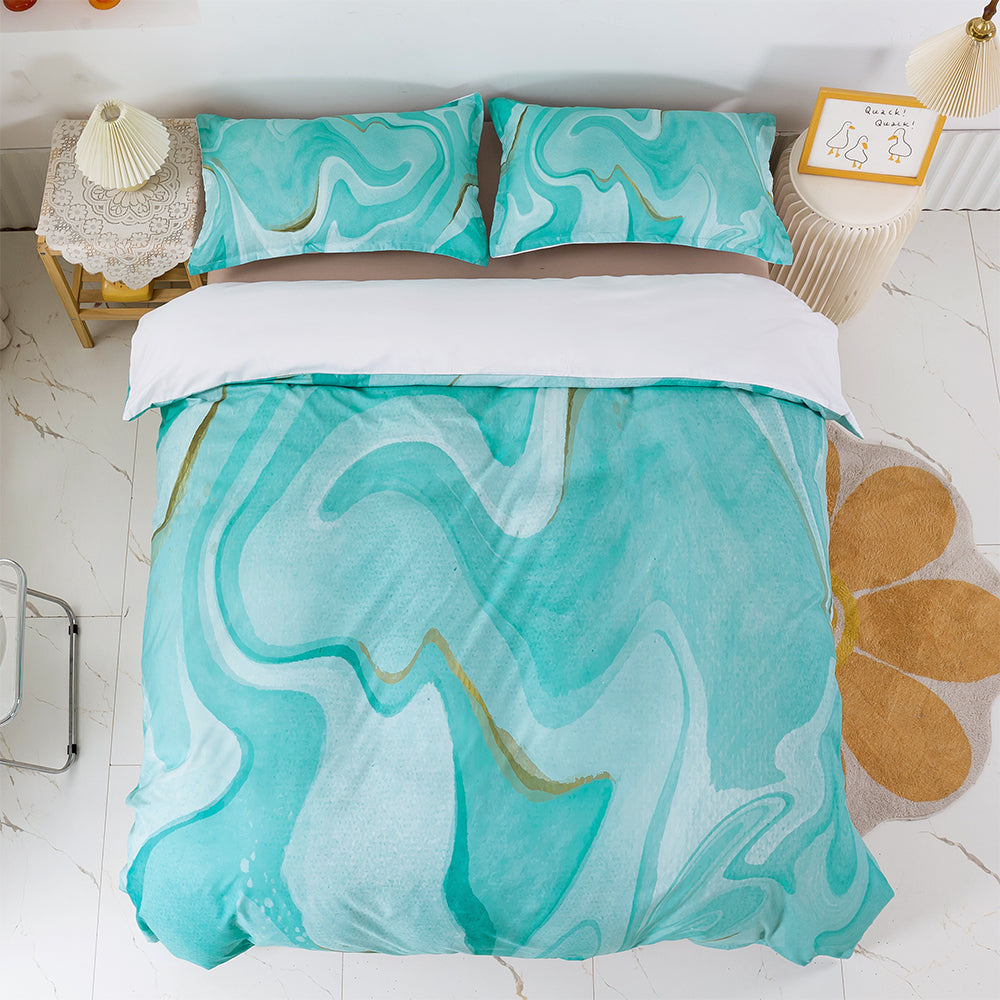 3D Blue Marble Abstract Quilt Cover Set Bedding Set Duvet Cover Pillowcases 401