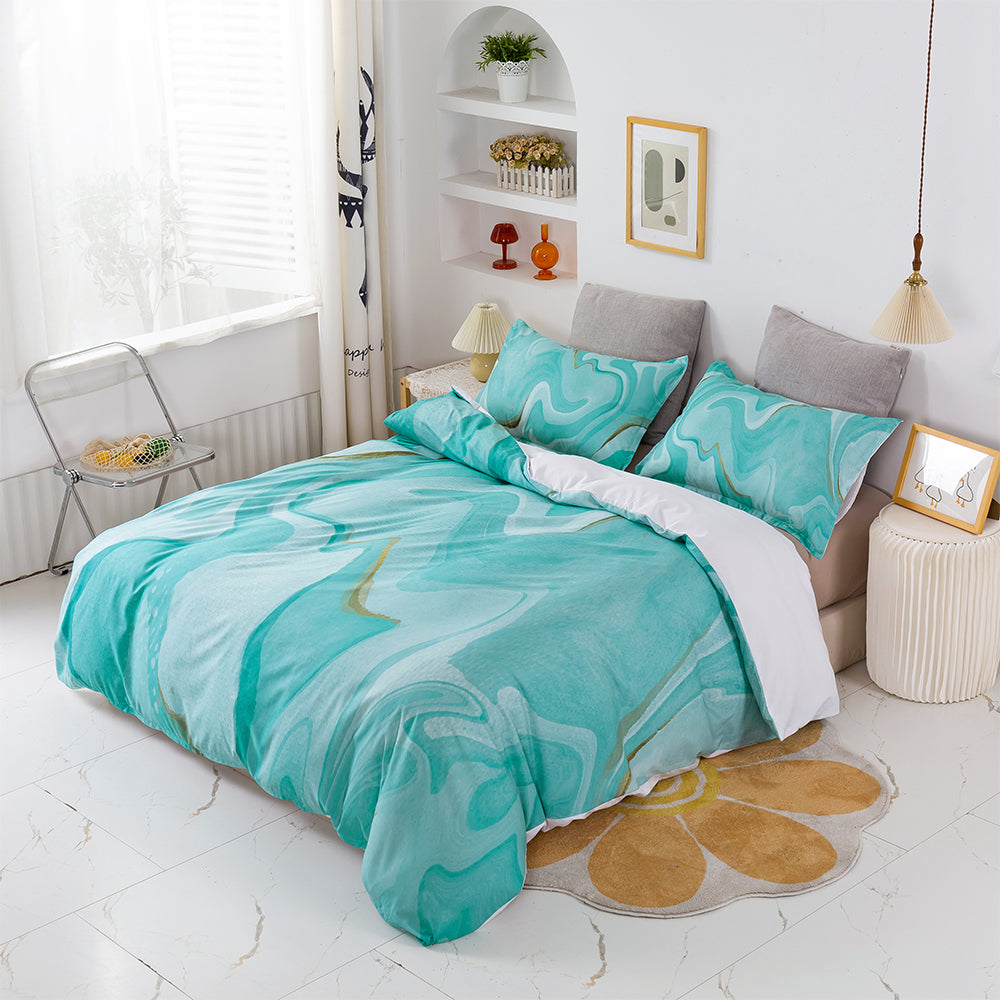 3D Blue Marble Abstract Quilt Cover Set Bedding Set Duvet Cover Pillowcases 401